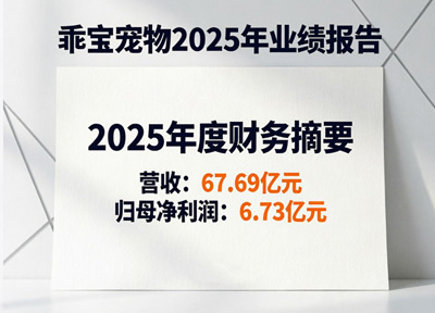 乖宝宠物发布2025年业绩报告：营收67.69亿元，净利润6.73亿元